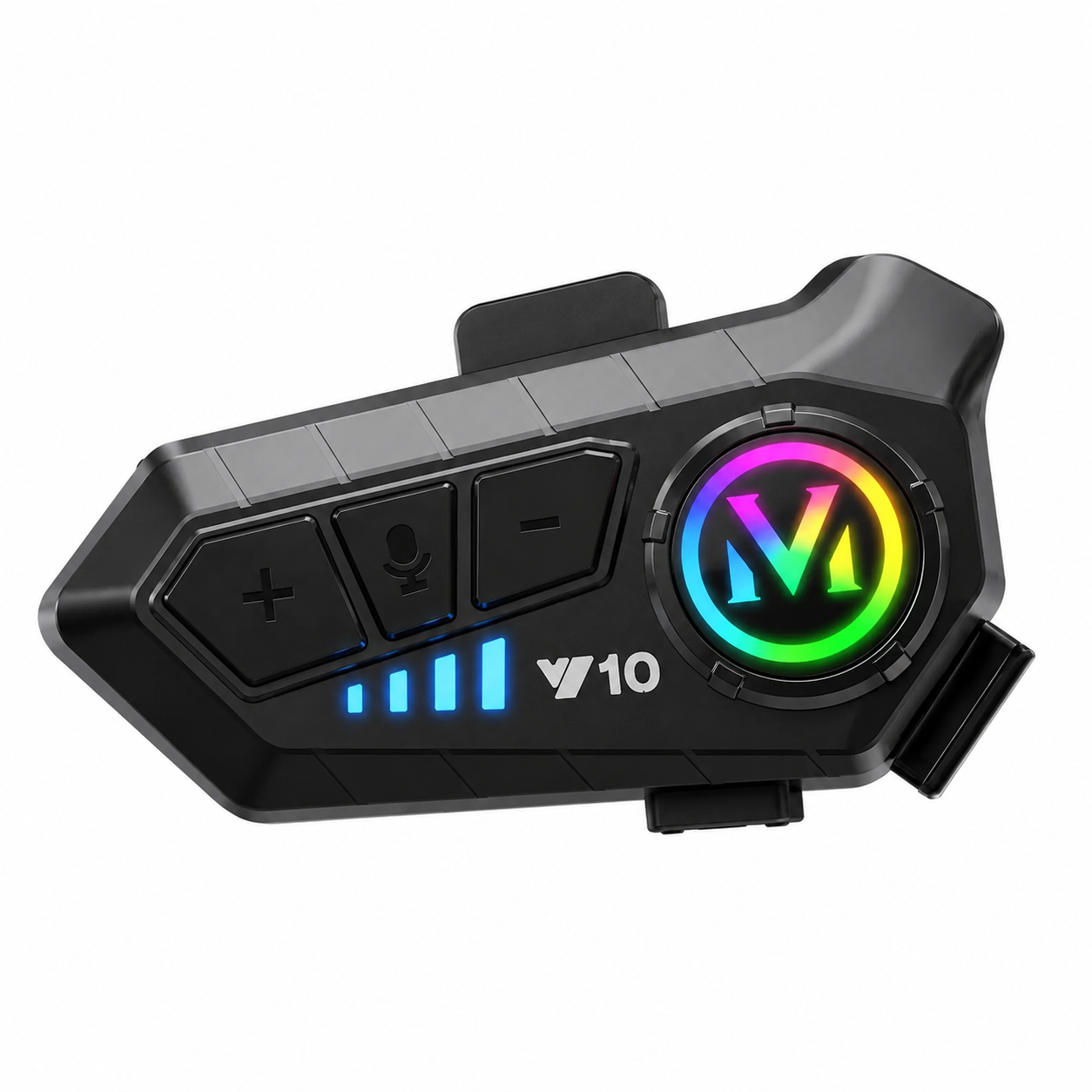 Fone de Ouvido Bluetooth para Capacete RGB com Microfone Headset Intercom V10