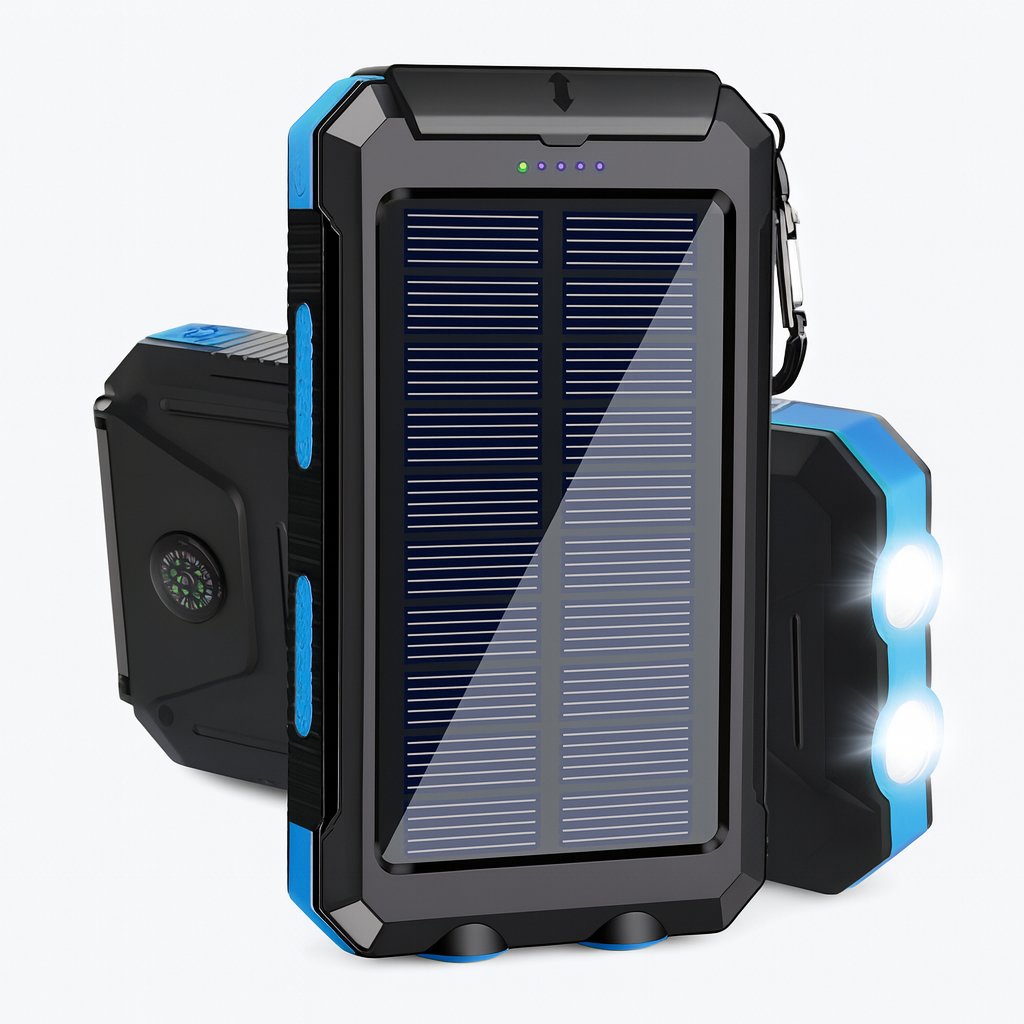 Carregador Portátil Power Bank Solar Usb Preto