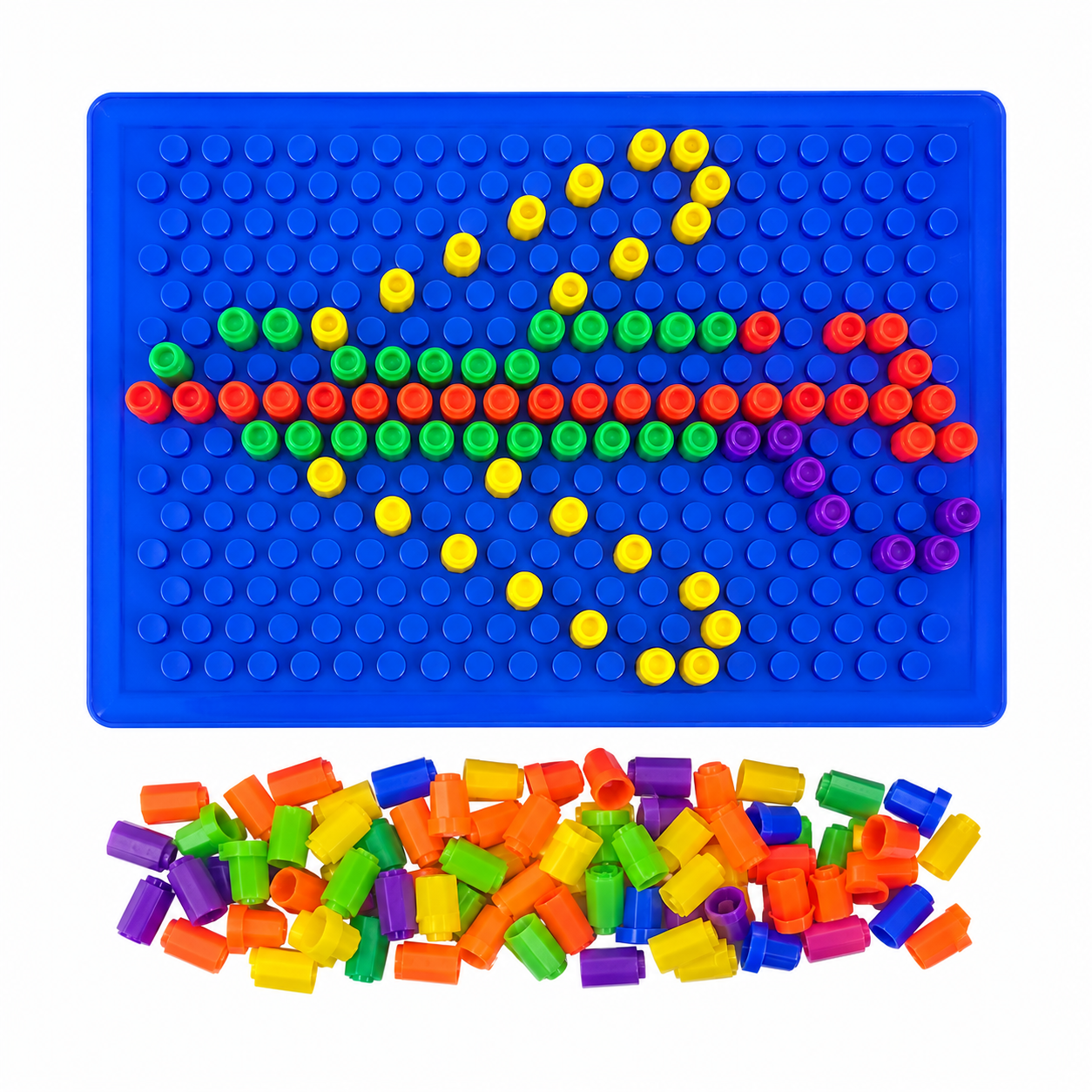 Brinquedo Educativo Mosaico de Pinos Coloridos com Tabuleiro