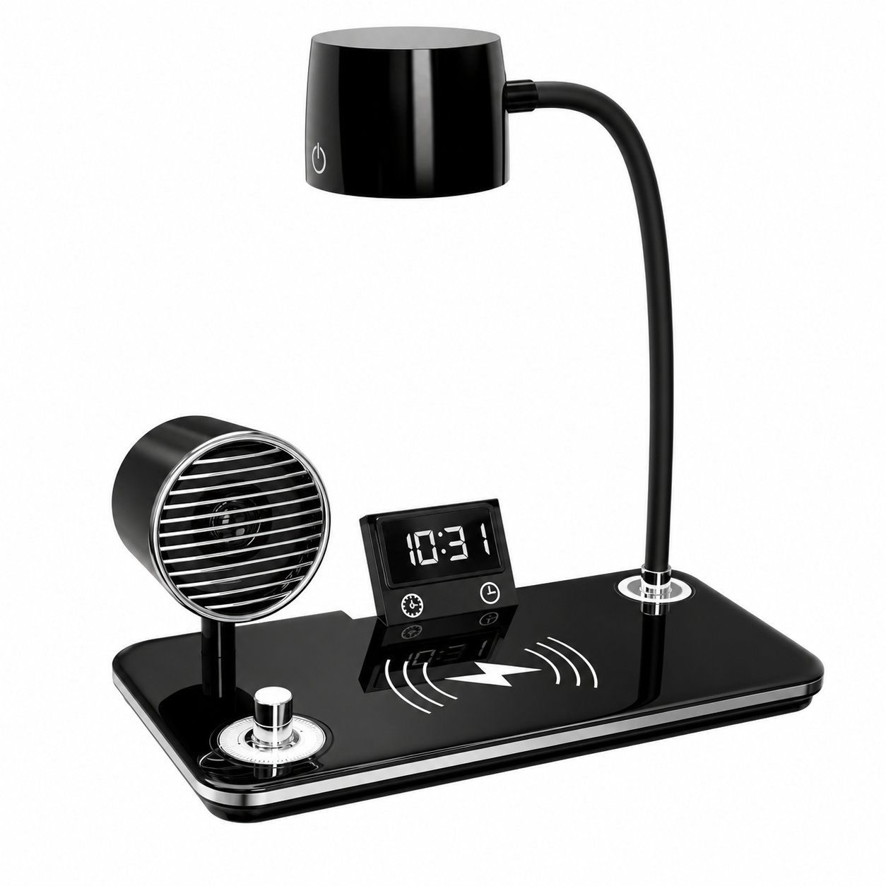 Luminária de Mesa com Caixa de Som 4 em 1 (BRANCO)